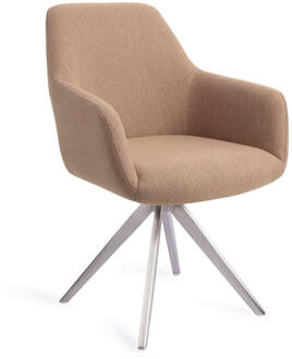 Eetkamerstoel 'Hiroo' Draaibaar, Turn Steel, kleur Whisper Wheat