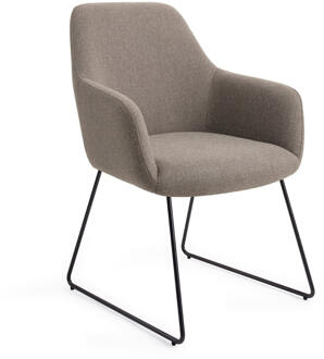 Eetkamerstoel 'Hiroo' Slide Black, kleur Foggy Fusion