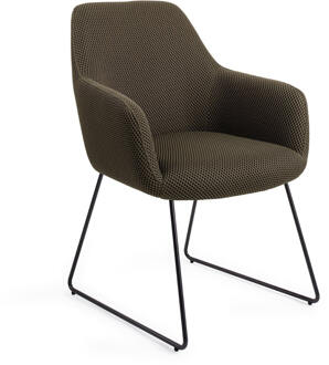 Eetkamerstoel 'Hiroo' Slide Black, kleur Jungle Jewel