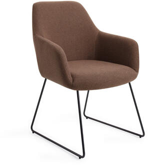 Eetkamerstoel 'Hiroo' Slide Black, kleur Rustic Rye