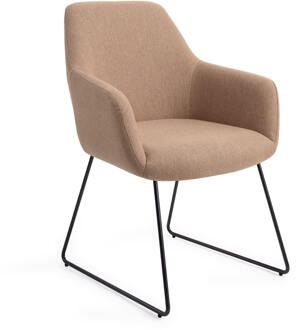 Eetkamerstoel 'Hiroo' Slide Black, kleur Whisper Wheat