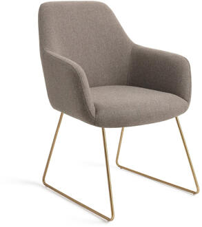 Eetkamerstoel 'Hiroo' Slide Gold, kleur Foggy Fusion