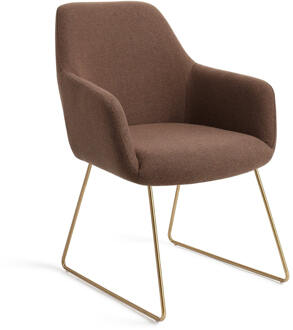 Eetkamerstoel 'Hiroo' Slide Gold, kleur Rustic Rye