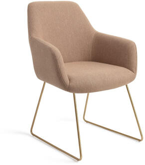 Eetkamerstoel 'Hiroo' Slide Gold, kleur Whisper Wheat