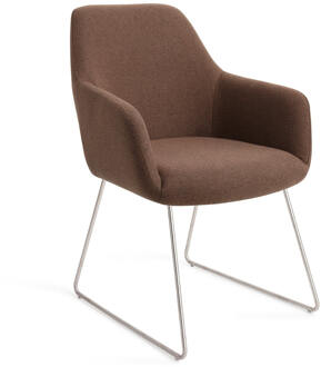 Eetkamerstoel 'Hiroo' Slide Steel, kleur Rustic Rye