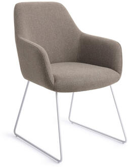 Eetkamerstoel 'Hiroo' Slide White, kleur Foggy Fusion