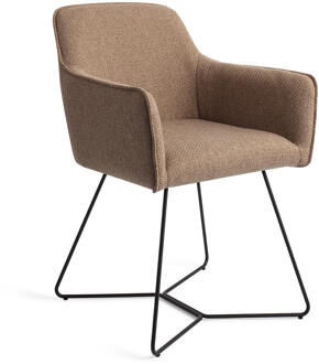 Eetkamerstoel 'Hofu' Beehive Black, kleur French Toast