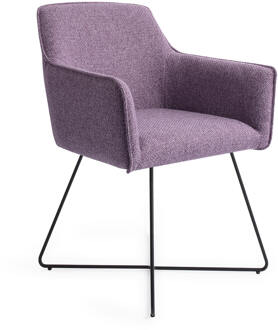 Eetkamerstoel 'Hofu' Cross Black, kleur Violet Daisy