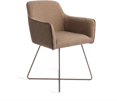 Eetkamerstoel 'Hofu' Cross Rose, kleur French Toast