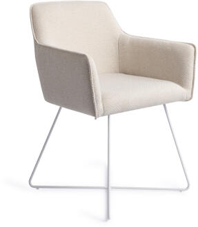 Eetkamerstoel 'Hofu' Cross White, kleur Enoki