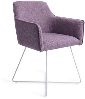 Eetkamerstoel 'Hofu' Cross White, kleur Violet Daisy