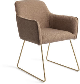 Eetkamerstoel 'Hofu' Slide Gold, kleur French Toast