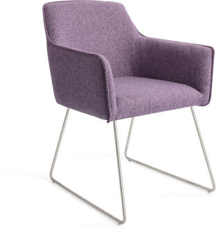 Eetkamerstoel 'Hofu' Slide Steel, kleur Violet Daisy