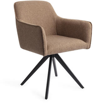 Eetkamerstoel 'Hofu' Turn Black, Draaibaar, kleur French Toast