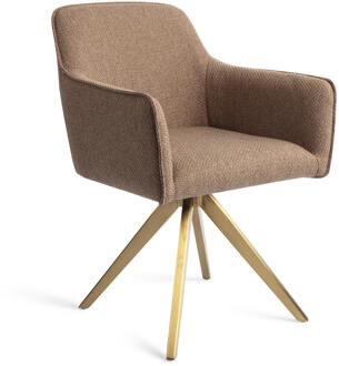Eetkamerstoel 'Hofu' Turn Gold, Draaibaar, kleur French Toast