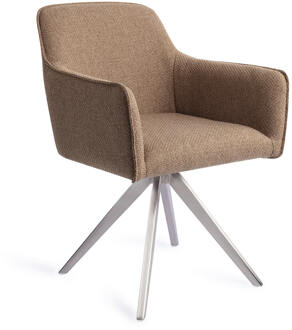 Eetkamerstoel 'Hofu' Turn Steel, Draaibaar, kleur French Toast