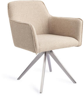 Eetkamerstoel 'Hofu' Turn Steel, Draaibaar, kleur Wild Walnut