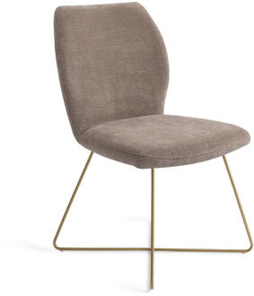Eetkamerstoel 'Ikata' Cross Gold, kleur Mocha Mist