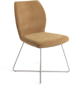 Eetkamerstoel 'Ikata' Cross Steel, kleur Honey Harvest
