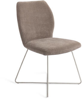 Eetkamerstoel 'Ikata' Cross Steel, kleur Mocha Mist