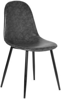 Eetkamerstoel Ivy kunstleer - antraciet - 88x53x44 cm