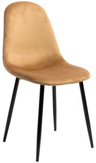 Eetkamerstoel Ivy velvet - bruin - 88x38x38 cm