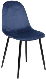 Eetkamerstoel Ivy velvet - donkerblauw - 88x44x53 cm