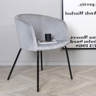 Eetkamerstoel 'Karna' Velvet, kleur Grijs