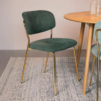 Eetkamerstoel 'Kolten' kleur Goud/Donkergroen
