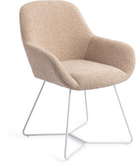 Eetkamerstoel 'Kushi' Beehive White, kleur Flax Relax