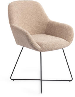 Eetkamerstoel 'Kushi' Cross Black, kleur Flax Relax