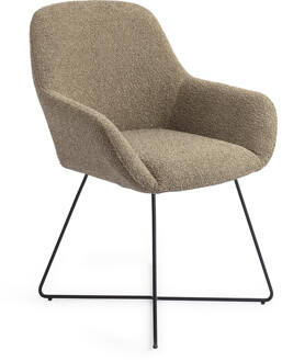 Eetkamerstoel 'Kushi' Cross Black, kleur Moss Meadow