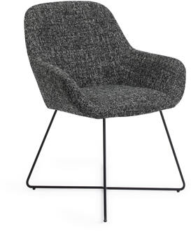 Eetkamerstoel 'Kushi' Cross Black, kleur Skyfall