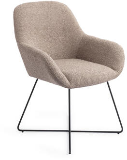 Eetkamerstoel 'Kushi' Cross Black, kleur Stone Haze