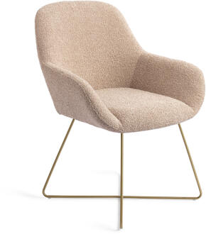 Eetkamerstoel 'Kushi' Cross Gold, kleur Flax Relax