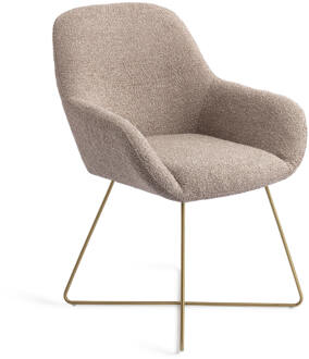 Eetkamerstoel 'Kushi' Cross Gold, kleur Stone Haze