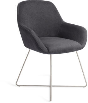 Eetkamerstoel 'Kushi' Cross Steel, kleur Black-Out