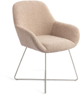 Eetkamerstoel 'Kushi' Cross Steel, kleur Flax Relax