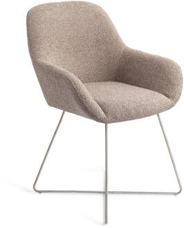 Eetkamerstoel 'Kushi' Cross Steel, kleur Stone Haze