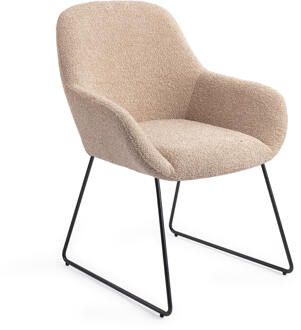 Eetkamerstoel 'Kushi' Slide Black, kleur Flax Relax