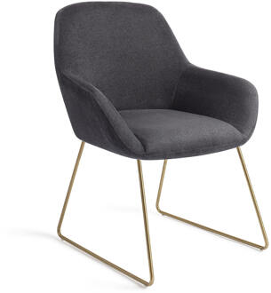 Eetkamerstoel 'Kushi' Slide Gold, kleur Black-Out
