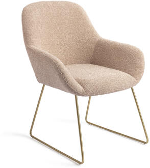 Eetkamerstoel 'Kushi' Slide Gold, kleur Flax Relax