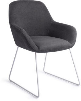 Eetkamerstoel 'Kushi' Slide White, kleur Black-Out