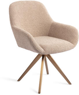 Eetkamerstoel 'Kushi' Turn Rose, Draaibaar, kleur Flax Relax