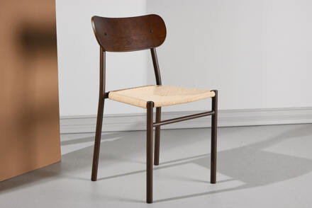 Eetkamerstoel 'Lakeithia' Rattan, kleur Beige/Mokka