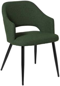 Eetkamerstoel Leonardo met armleuning - groen - 81x62.5x56 cm
