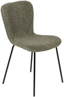 Eetkamerstoel Liz - groen - teddy - 83.5x55x45.4 cm