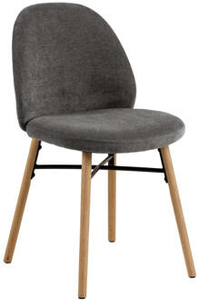 Eetkamerstoel 'Mehan' Chenille, kleur Donkergrijs