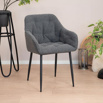 Eetkamerstoel 'Milly' Bouclé, kleur Antraciet