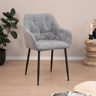 Eetkamerstoel 'Milly' Bouclé, kleur Grijs